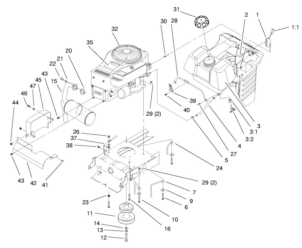 Engine & Gas Tank Assembly
