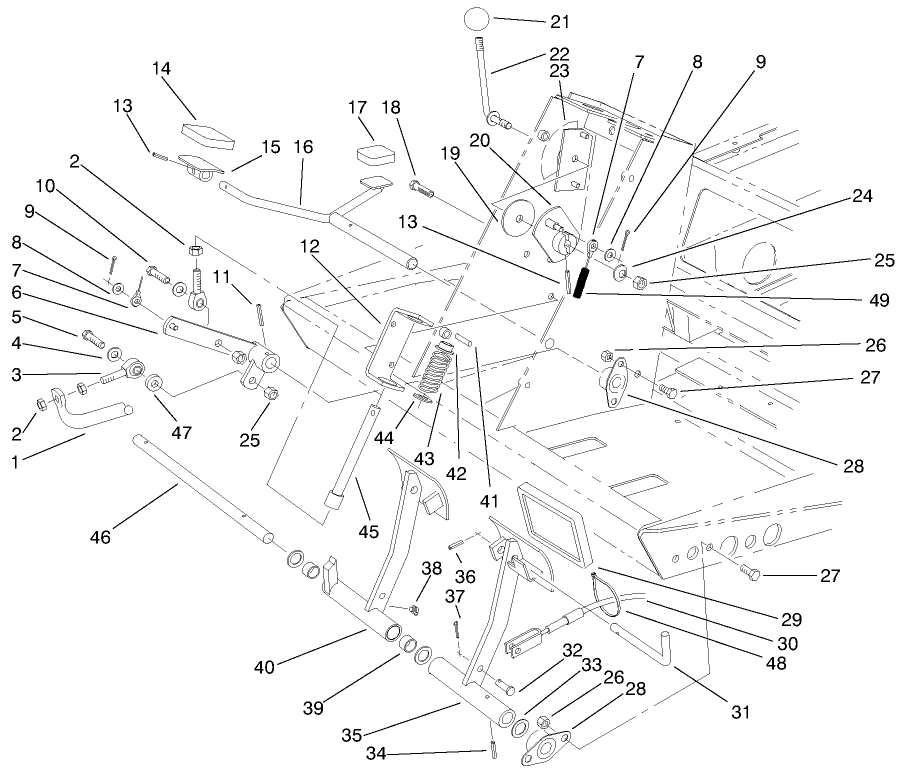 Traction & Brake Pedal Assembly