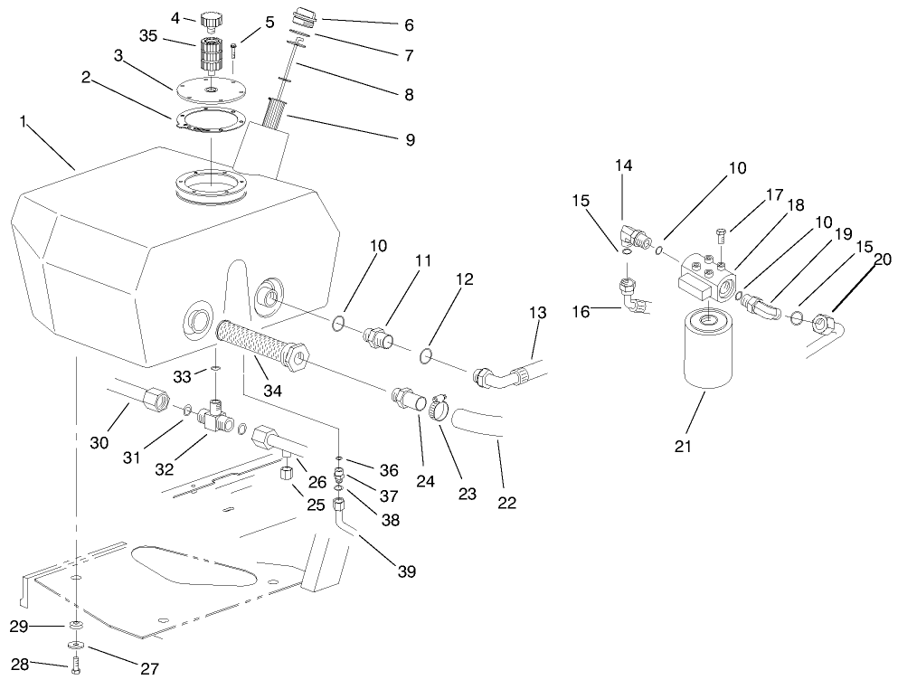 Hydraulic Filter & Reservoir Assembly