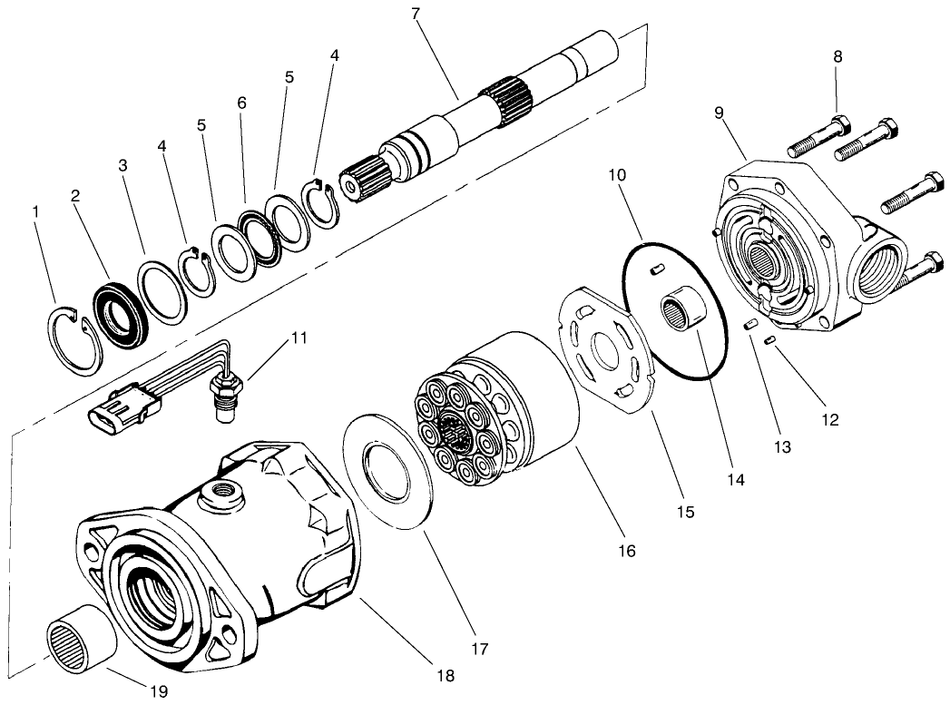 Hydraulic Motor Asm. No. 93-7476 W/sensor