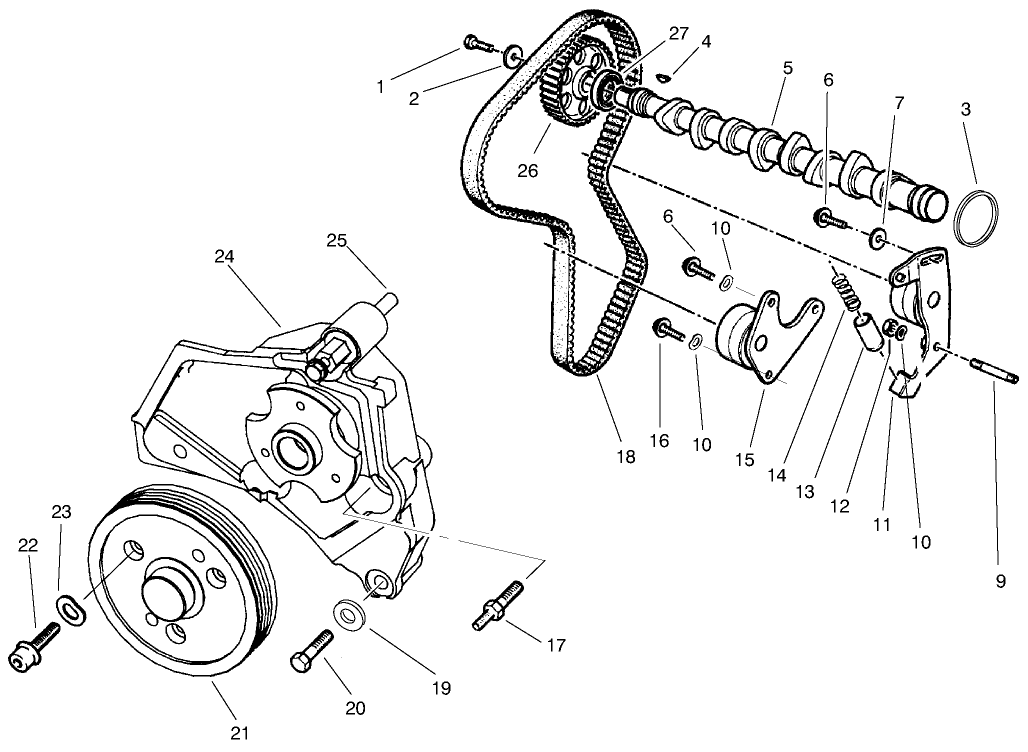 Camshaft & Fan Support Assembly