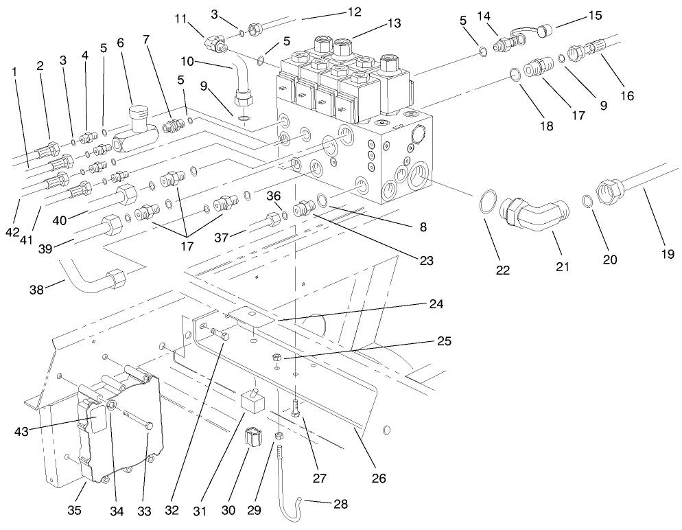 Front Hydraulic Control Block & Hoses