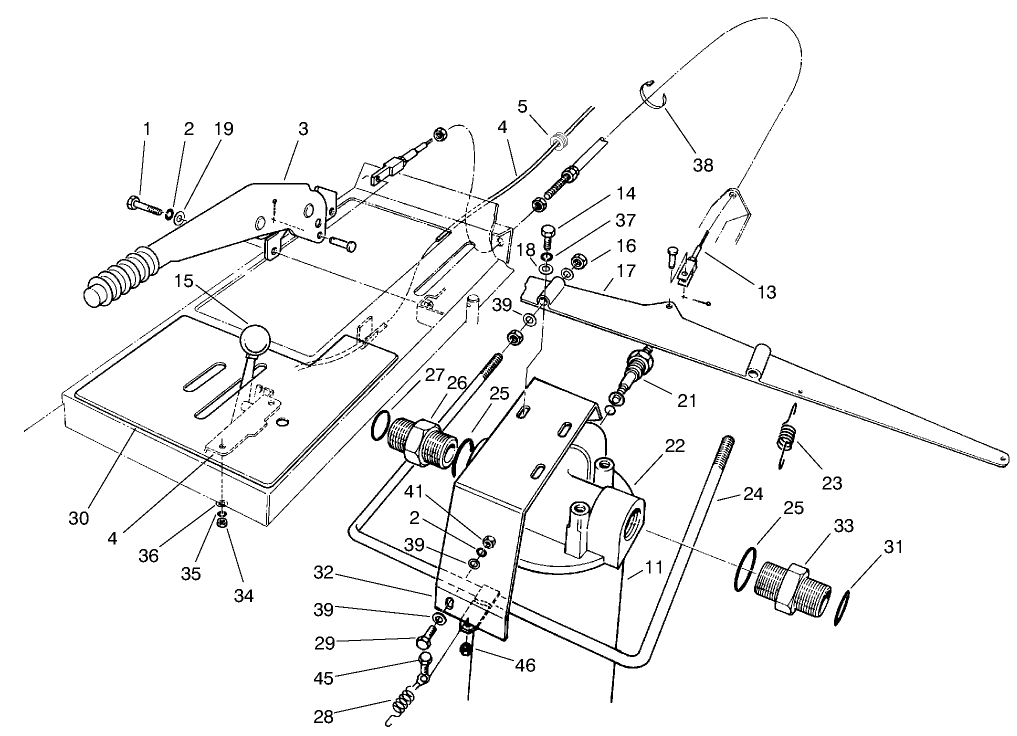 Parking Brake, Throttle & Oil Filter Assembly