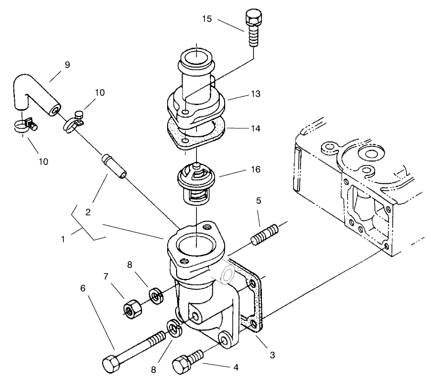 Water Flange And Thermostat